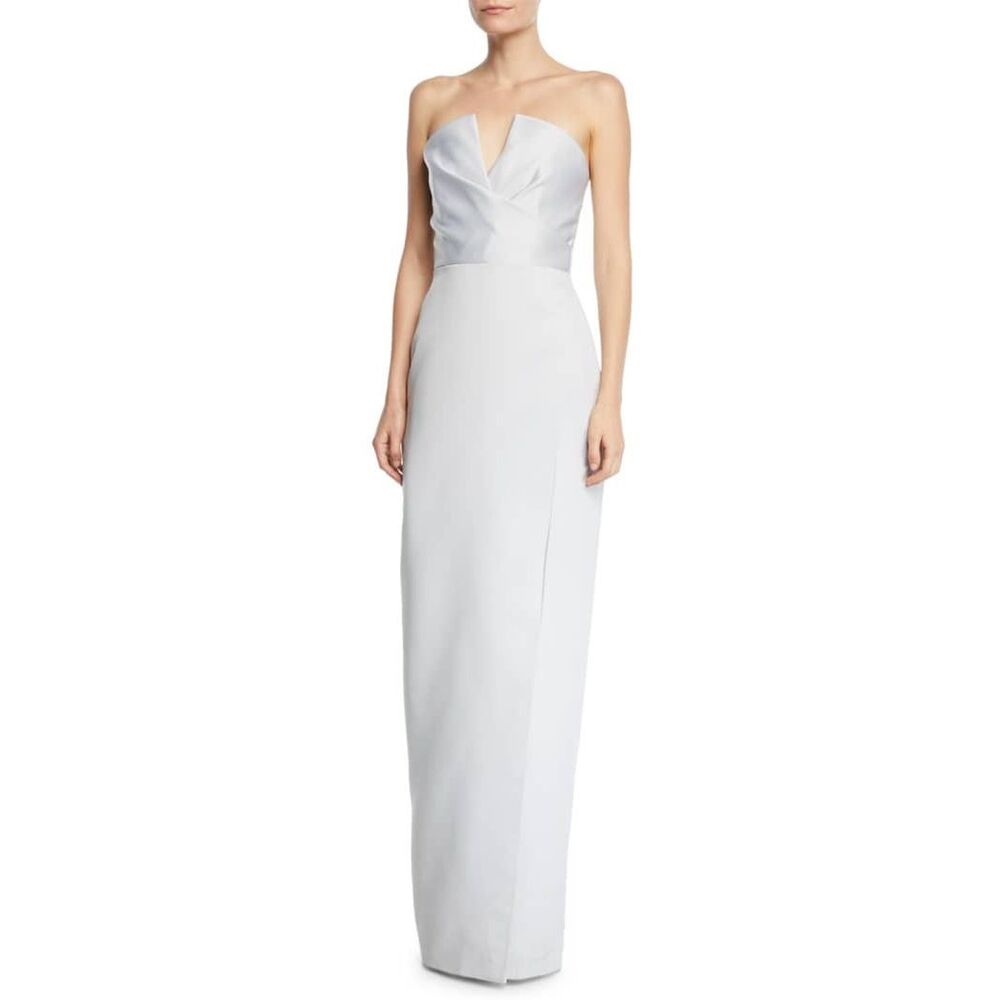 Jay Godfrey NWT Darcy Strapless Gown in Silver Size 10